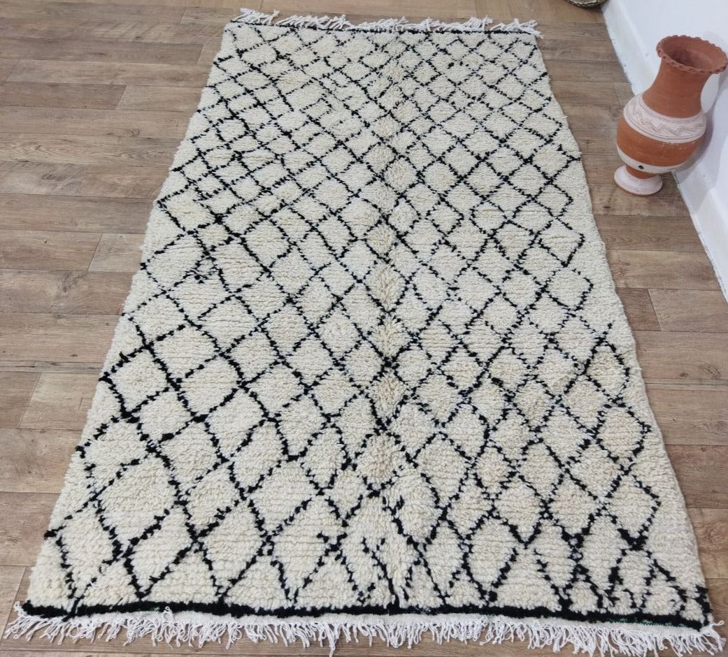 Moroccan rug Beni Ouarain rug 4x8 ft Handmade rug Berber rug